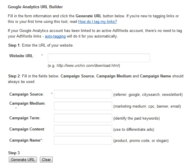 Google Analytics URL builder